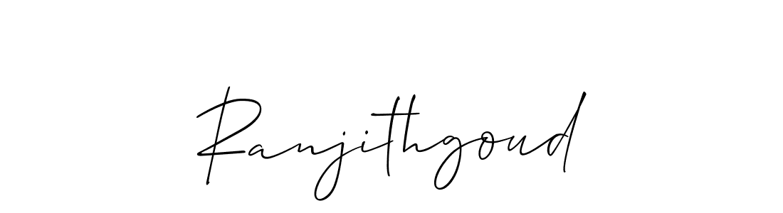 if you are searching for the best signature style for your name Ranjithgoud. so please give up your signature search. here we have designed multiple signature styles  using Allison_Script. Ranjithgoud signature style 2 images and pictures png