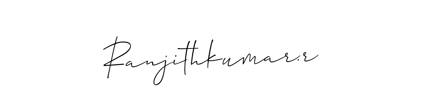 How to make Ranjithkumar.r signature? Allison_Script is a professional autograph style. Create handwritten signature for Ranjithkumar.r name. Ranjithkumar.r signature style 2 images and pictures png