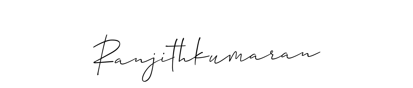 Also we have Ranjithkumaran name is the best signature style. Create professional handwritten signature collection using Allison_Script autograph style. Ranjithkumaran signature style 2 images and pictures png