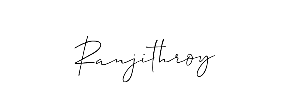 Use a signature maker to create a handwritten signature online. With this signature software, you can design (Allison_Script) your own signature for name Ranjithroy. Ranjithroy signature style 2 images and pictures png