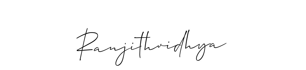 Make a beautiful signature design for name Ranjithvidhya. With this signature (Allison_Script) style, you can create a handwritten signature for free. Ranjithvidhya signature style 2 images and pictures png