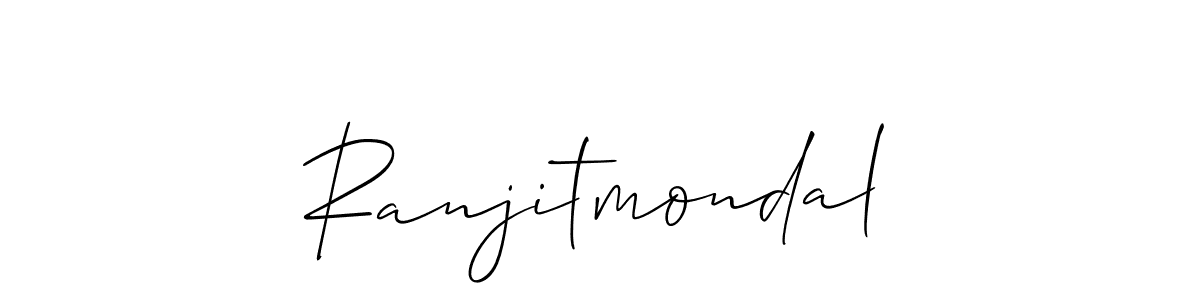 You should practise on your own different ways (Allison_Script) to write your name (Ranjitmondal) in signature. don't let someone else do it for you. Ranjitmondal signature style 2 images and pictures png