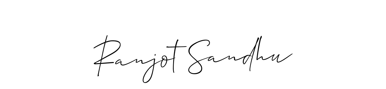 Use a signature maker to create a handwritten signature online. With this signature software, you can design (Allison_Script) your own signature for name Ranjot Sandhu. Ranjot Sandhu signature style 2 images and pictures png