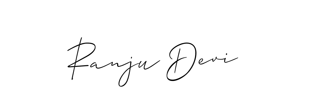 The best way (Allison_Script) to make a short signature is to pick only two or three words in your name. The name Ranju Devi include a total of six letters. For converting this name. Ranju Devi signature style 2 images and pictures png