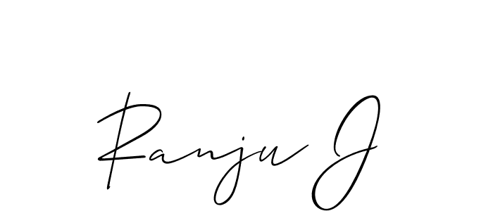 Use a signature maker to create a handwritten signature online. With this signature software, you can design (Allison_Script) your own signature for name Ranju J. Ranju J signature style 2 images and pictures png