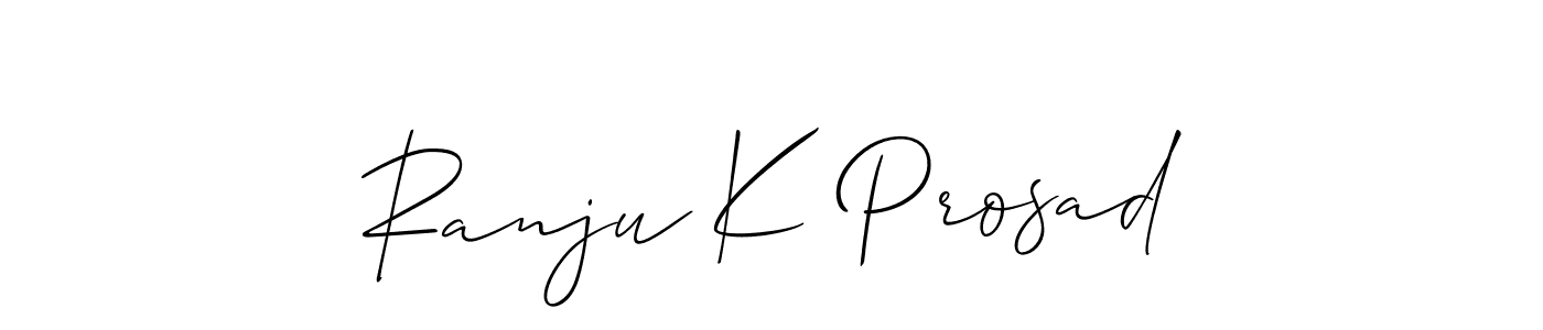 Allison_Script is a professional signature style that is perfect for those who want to add a touch of class to their signature. It is also a great choice for those who want to make their signature more unique. Get Ranju K Prosad name to fancy signature for free. Ranju K Prosad signature style 2 images and pictures png