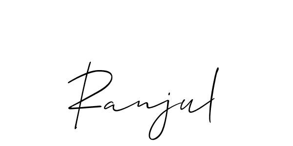 Design your own signature with our free online signature maker. With this signature software, you can create a handwritten (Allison_Script) signature for name Ranjul. Ranjul signature style 2 images and pictures png