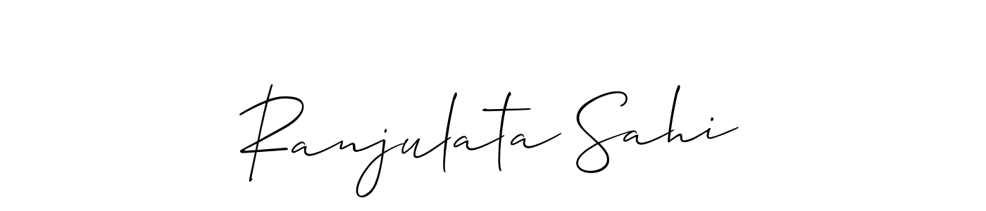 Allison_Script is a professional signature style that is perfect for those who want to add a touch of class to their signature. It is also a great choice for those who want to make their signature more unique. Get Ranjulata Sahi name to fancy signature for free. Ranjulata Sahi signature style 2 images and pictures png