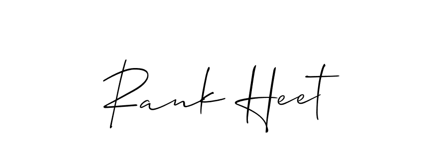 It looks lik you need a new signature style for name Rank Heet. Design unique handwritten (Allison_Script) signature with our free signature maker in just a few clicks. Rank Heet signature style 2 images and pictures png