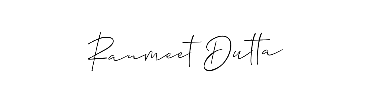 Ranmeet Dutta stylish signature style. Best Handwritten Sign (Allison_Script) for my name. Handwritten Signature Collection Ideas for my name Ranmeet Dutta. Ranmeet Dutta signature style 2 images and pictures png