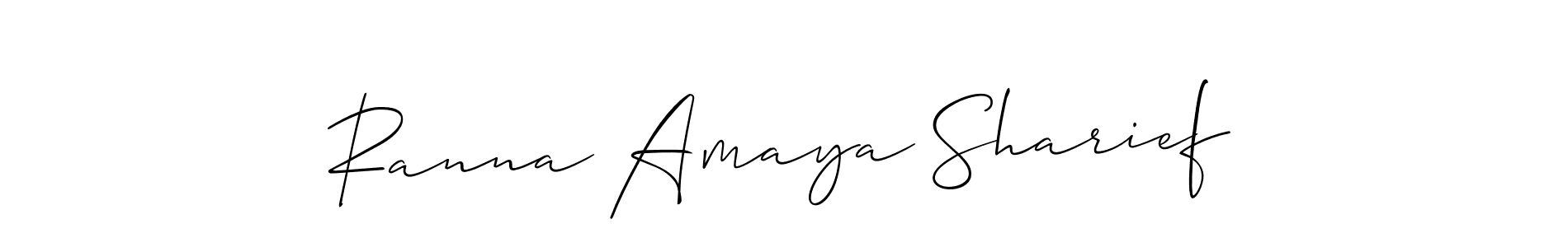 Also You can easily find your signature by using the search form. We will create Ranna Amaya Sharief name handwritten signature images for you free of cost using Allison_Script sign style. Ranna Amaya Sharief signature style 2 images and pictures png