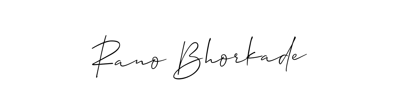 Make a beautiful signature design for name Rano Bhorkade. With this signature (Allison_Script) style, you can create a handwritten signature for free. Rano Bhorkade signature style 2 images and pictures png