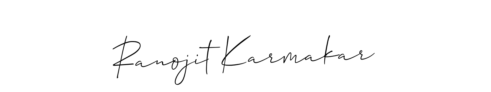 How to make Ranojit Karmakar name signature. Use Allison_Script style for creating short signs online. This is the latest handwritten sign. Ranojit Karmakar signature style 2 images and pictures png