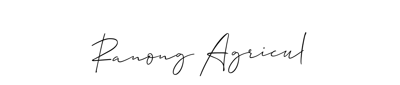 Ranong Agricul stylish signature style. Best Handwritten Sign (Allison_Script) for my name. Handwritten Signature Collection Ideas for my name Ranong Agricul. Ranong Agricul signature style 2 images and pictures png