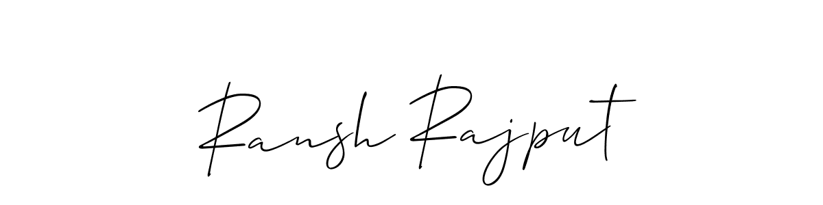 Allison_Script is a professional signature style that is perfect for those who want to add a touch of class to their signature. It is also a great choice for those who want to make their signature more unique. Get Ransh Rajput name to fancy signature for free. Ransh Rajput signature style 2 images and pictures png