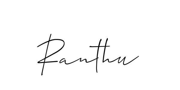 Design your own signature with our free online signature maker. With this signature software, you can create a handwritten (Allison_Script) signature for name Ranthu. Ranthu signature style 2 images and pictures png