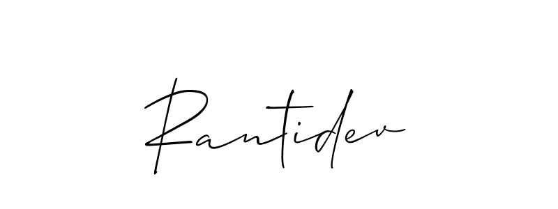 It looks lik you need a new signature style for name Rantidev. Design unique handwritten (Allison_Script) signature with our free signature maker in just a few clicks. Rantidev signature style 2 images and pictures png