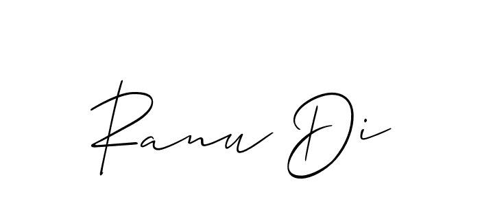 Make a beautiful signature design for name Ranu Di. With this signature (Allison_Script) style, you can create a handwritten signature for free. Ranu Di signature style 2 images and pictures png