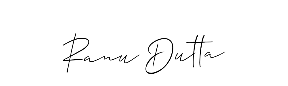 Also You can easily find your signature by using the search form. We will create Ranu Dutta name handwritten signature images for you free of cost using Allison_Script sign style. Ranu Dutta signature style 2 images and pictures png