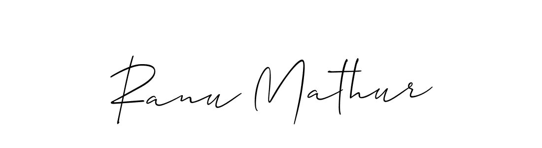 You should practise on your own different ways (Allison_Script) to write your name (Ranu Mathur) in signature. don't let someone else do it for you. Ranu Mathur signature style 2 images and pictures png