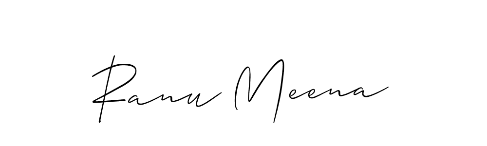Allison_Script is a professional signature style that is perfect for those who want to add a touch of class to their signature. It is also a great choice for those who want to make their signature more unique. Get Ranu Meena name to fancy signature for free. Ranu Meena signature style 2 images and pictures png