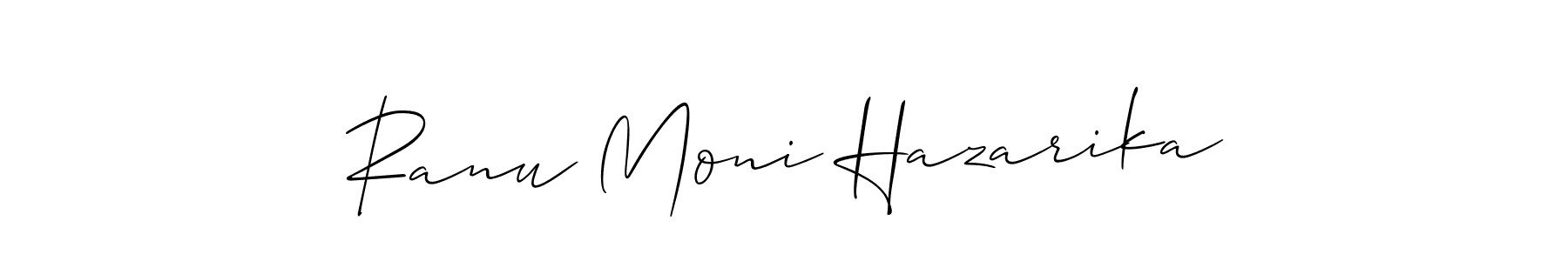 This is the best signature style for the Ranu Moni Hazarika name. Also you like these signature font (Allison_Script). Mix name signature. Ranu Moni Hazarika signature style 2 images and pictures png