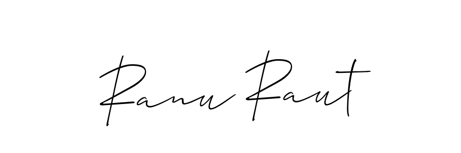 Make a beautiful signature design for name Ranu Raut. With this signature (Allison_Script) style, you can create a handwritten signature for free. Ranu Raut signature style 2 images and pictures png