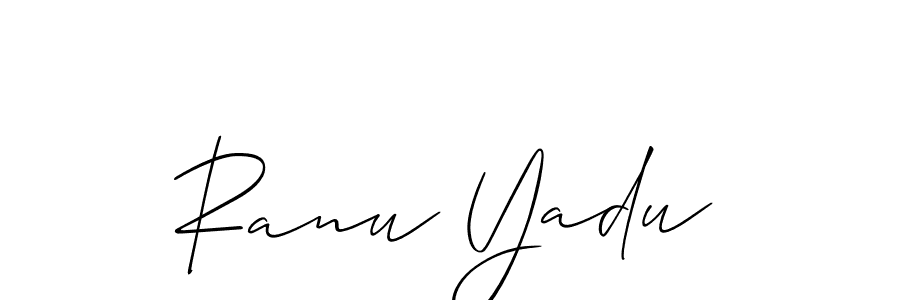 Also we have Ranu Yadu name is the best signature style. Create professional handwritten signature collection using Allison_Script autograph style. Ranu Yadu signature style 2 images and pictures png