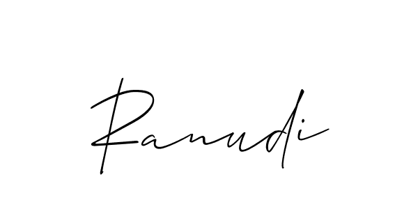 How to Draw Ranudi signature style? Allison_Script is a latest design signature styles for name Ranudi. Ranudi signature style 2 images and pictures png