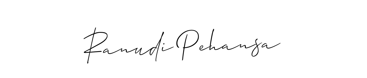 Create a beautiful signature design for name Ranudi Pehansa. With this signature (Allison_Script) fonts, you can make a handwritten signature for free. Ranudi Pehansa signature style 2 images and pictures png