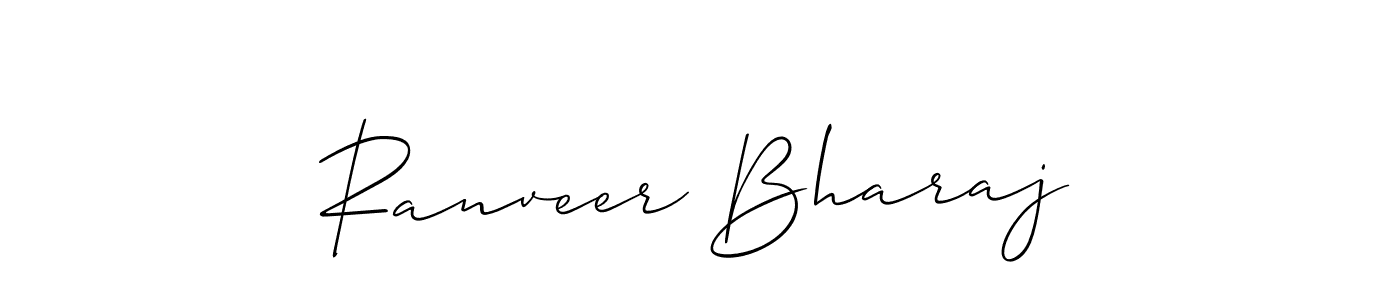 Make a beautiful signature design for name Ranveer Bharaj. With this signature (Allison_Script) style, you can create a handwritten signature for free. Ranveer Bharaj signature style 2 images and pictures png