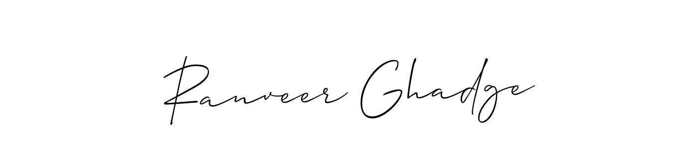 Similarly Allison_Script is the best handwritten signature design. Signature creator online .You can use it as an online autograph creator for name Ranveer Ghadge. Ranveer Ghadge signature style 2 images and pictures png