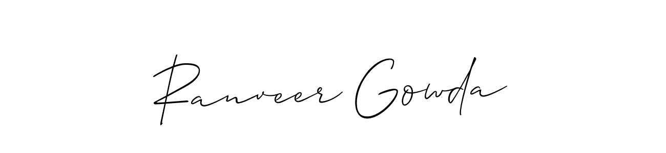 Also we have Ranveer Gowda name is the best signature style. Create professional handwritten signature collection using Allison_Script autograph style. Ranveer Gowda signature style 2 images and pictures png