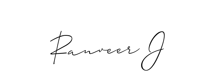 Design your own signature with our free online signature maker. With this signature software, you can create a handwritten (Allison_Script) signature for name Ranveer J. Ranveer J signature style 2 images and pictures png