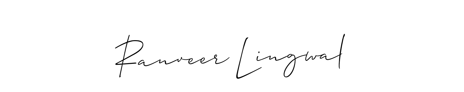 How to make Ranveer Lingwal name signature. Use Allison_Script style for creating short signs online. This is the latest handwritten sign. Ranveer Lingwal signature style 2 images and pictures png