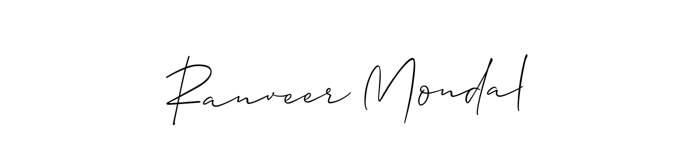 Make a beautiful signature design for name Ranveer Mondal. With this signature (Allison_Script) style, you can create a handwritten signature for free. Ranveer Mondal signature style 2 images and pictures png