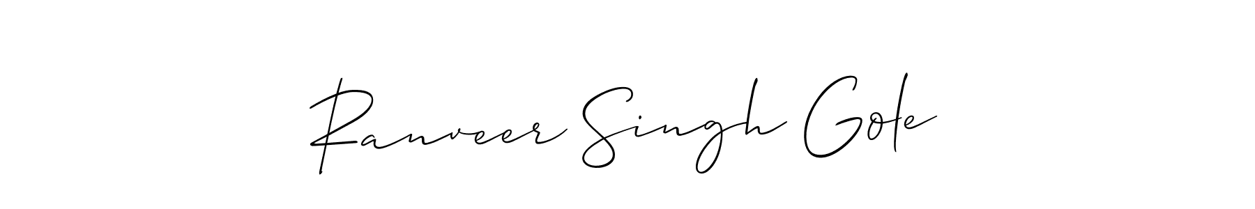 The best way (Allison_Script) to make a short signature is to pick only two or three words in your name. The name Ranveer Singh Gole include a total of six letters. For converting this name. Ranveer Singh Gole signature style 2 images and pictures png