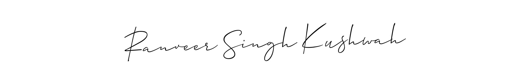 Also we have Ranveer Singh Kushwah name is the best signature style. Create professional handwritten signature collection using Allison_Script autograph style. Ranveer Singh Kushwah signature style 2 images and pictures png