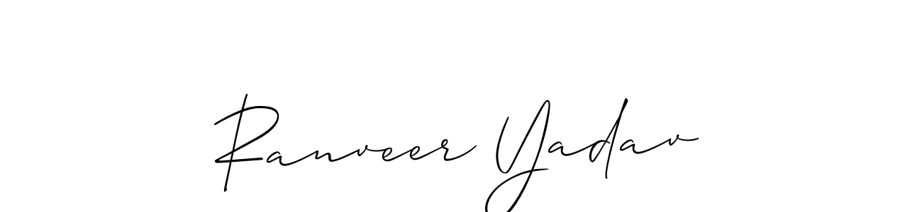 if you are searching for the best signature style for your name Ranveer Yadav. so please give up your signature search. here we have designed multiple signature styles  using Allison_Script. Ranveer Yadav signature style 2 images and pictures png