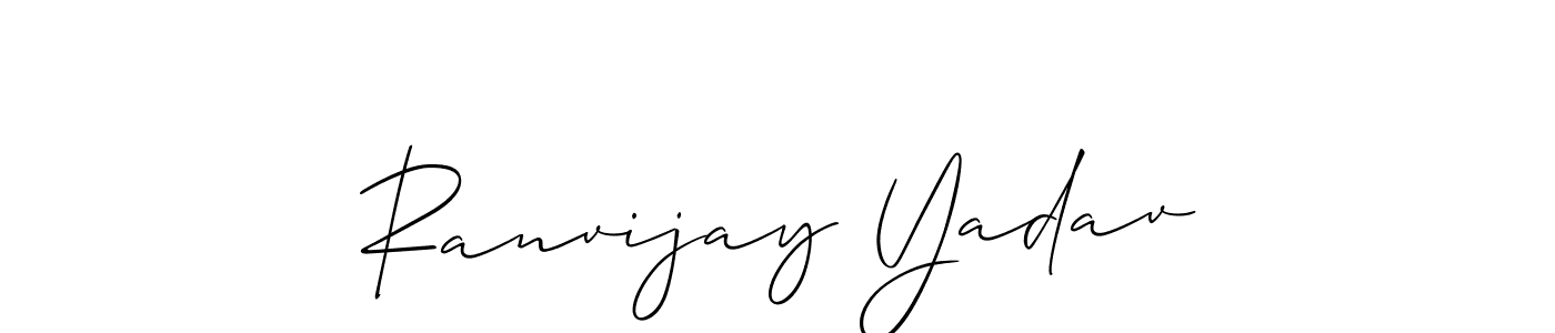 Also we have Ranvijay Yadav name is the best signature style. Create professional handwritten signature collection using Allison_Script autograph style. Ranvijay Yadav signature style 2 images and pictures png