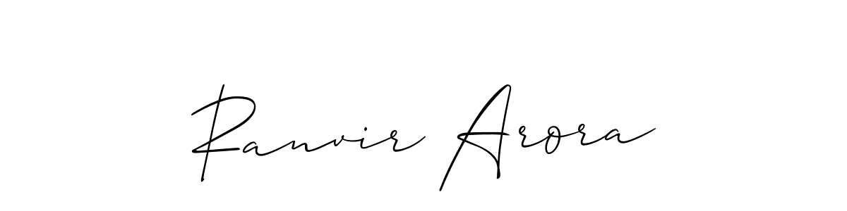 You should practise on your own different ways (Allison_Script) to write your name (Ranvir Arora) in signature. don't let someone else do it for you. Ranvir Arora signature style 2 images and pictures png