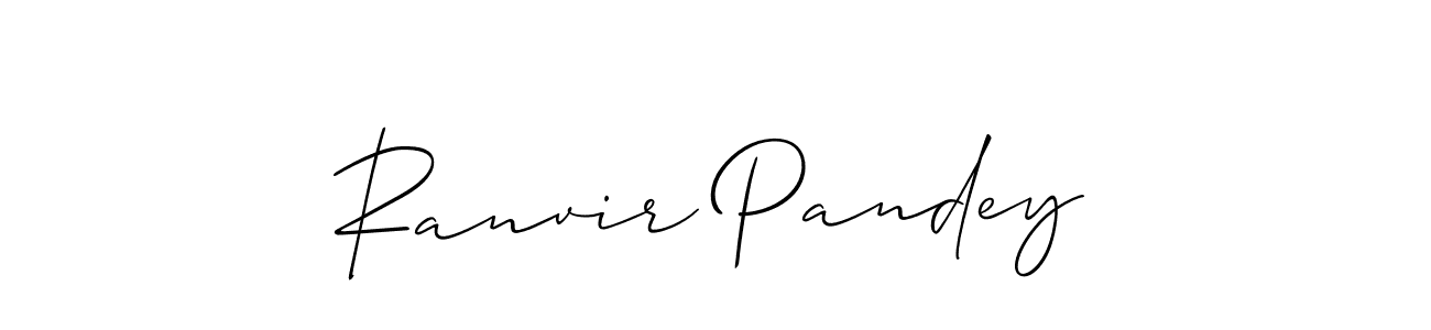 The best way (Allison_Script) to make a short signature is to pick only two or three words in your name. The name Ranvir Pandey include a total of six letters. For converting this name. Ranvir Pandey signature style 2 images and pictures png