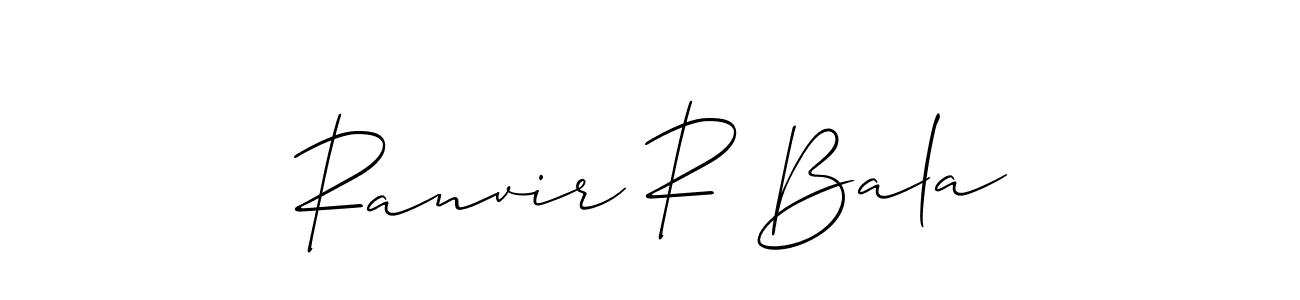 It looks lik you need a new signature style for name Ranvir R Bala. Design unique handwritten (Allison_Script) signature with our free signature maker in just a few clicks. Ranvir R Bala signature style 2 images and pictures png