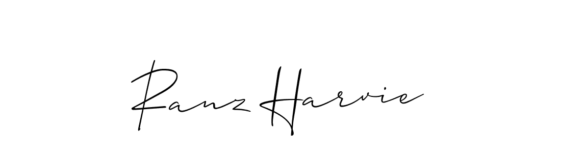 How to make Ranz Harvie name signature. Use Allison_Script style for creating short signs online. This is the latest handwritten sign. Ranz Harvie signature style 2 images and pictures png