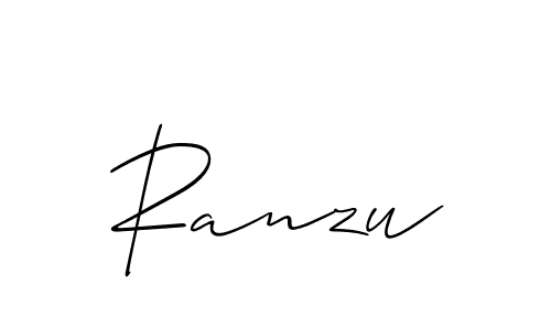 Make a beautiful signature design for name Ranzu. With this signature (Allison_Script) style, you can create a handwritten signature for free. Ranzu signature style 2 images and pictures png