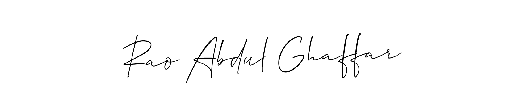 Use a signature maker to create a handwritten signature online. With this signature software, you can design (Allison_Script) your own signature for name Rao Abdul Ghaffar. Rao Abdul Ghaffar signature style 2 images and pictures png