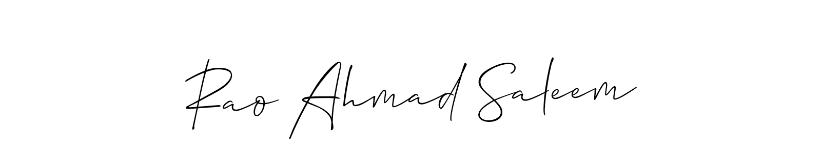 You can use this online signature creator to create a handwritten signature for the name Rao Ahmad Saleem. This is the best online autograph maker. Rao Ahmad Saleem signature style 2 images and pictures png
