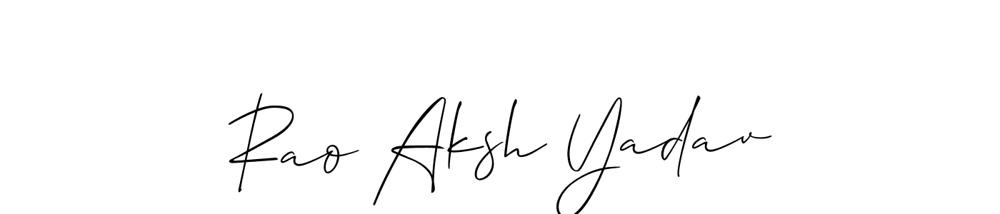 Also we have Rao Aksh Yadav name is the best signature style. Create professional handwritten signature collection using Allison_Script autograph style. Rao Aksh Yadav signature style 2 images and pictures png