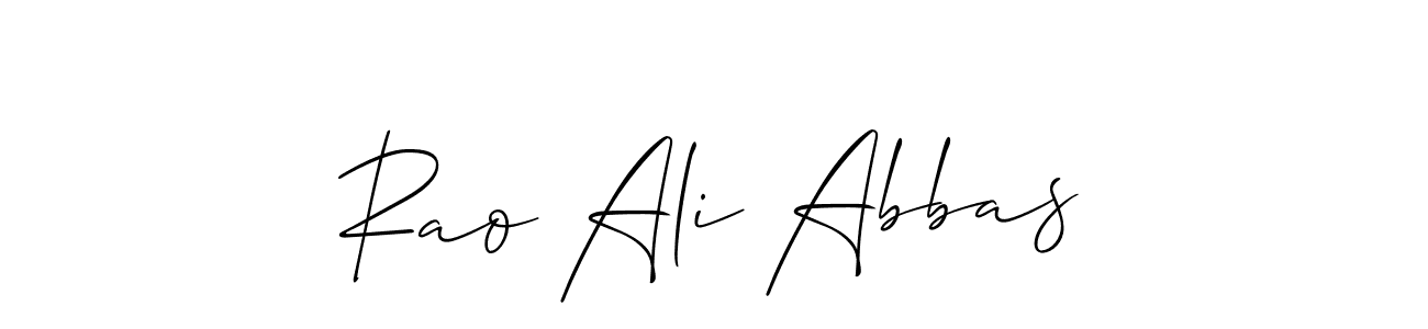 Make a beautiful signature design for name Rao Ali Abbas. With this signature (Allison_Script) style, you can create a handwritten signature for free. Rao Ali Abbas signature style 2 images and pictures png