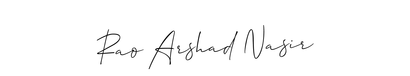 How to make Rao Arshad Nasir name signature. Use Allison_Script style for creating short signs online. This is the latest handwritten sign. Rao Arshad Nasir signature style 2 images and pictures png